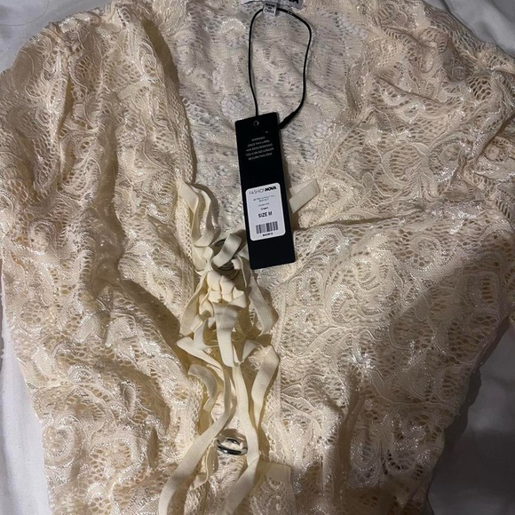 Fashion Nova Cream Lace Bodysuit - Picture 7 of 13